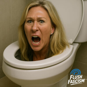 MTG aka Marjorie Taylor Greene tantrum in the toilet