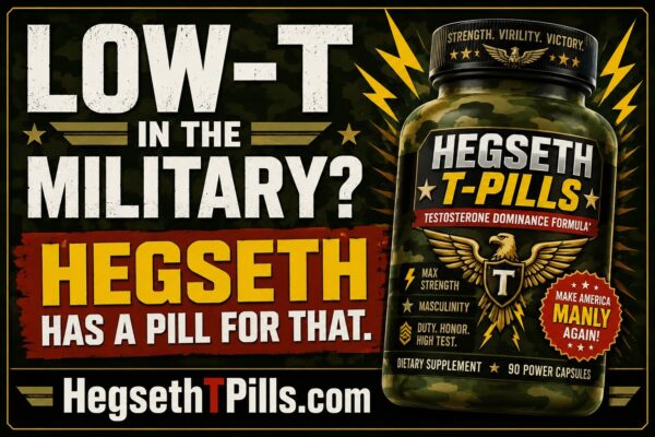 Hegseth T-Pills Low-T military sticker and magnet by Flush Fascism