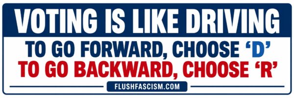 Voting Is Like Driving bumper sticker and magnet by Flush Fascism